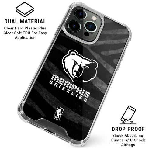 NBA Memphis Grizzlies Black Animal Print iPhone 16 Pro Clear Case